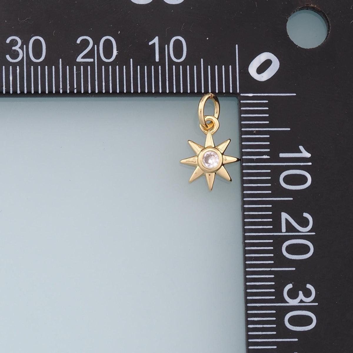 Gold Star Charms,18K Gold Filled Starburst Pendant,North Star Charm Bracelet Necklace for DIY Jewelry Making Supply