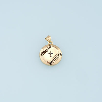 Gold Cross Charms,18K Gold Filled Round Cross Pendant,Cross Charm Bracelet Necklace for DIY Jewelry Making Supply
