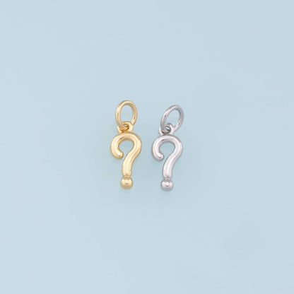 Gold Question Charm,18K Gold Filled Question Pendant Charm Bracelet Necklace for DIY Jewelry Making Supply