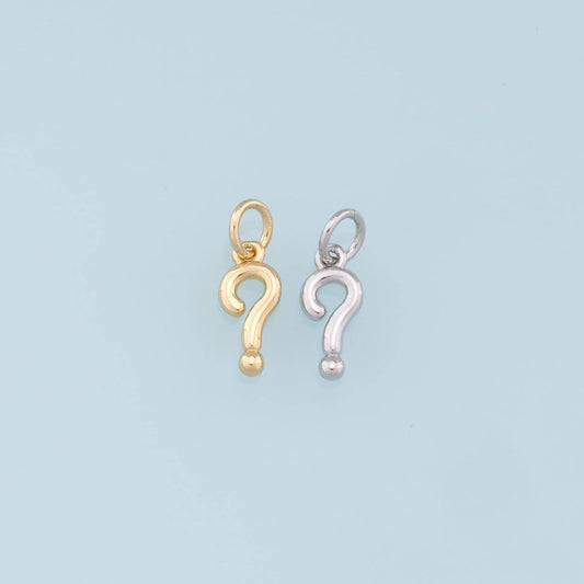 Gold Question Charm,18K Gold Filled Question Pendant Charm Bracelet Necklace for DIY Jewelry Making Supply