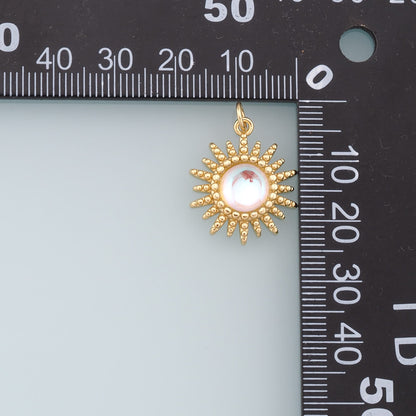 Gold Sun Charms,18K Gold Filled Sun Pendant,Star Charm Bracelet Necklace for DIY Jewelry Making Supply