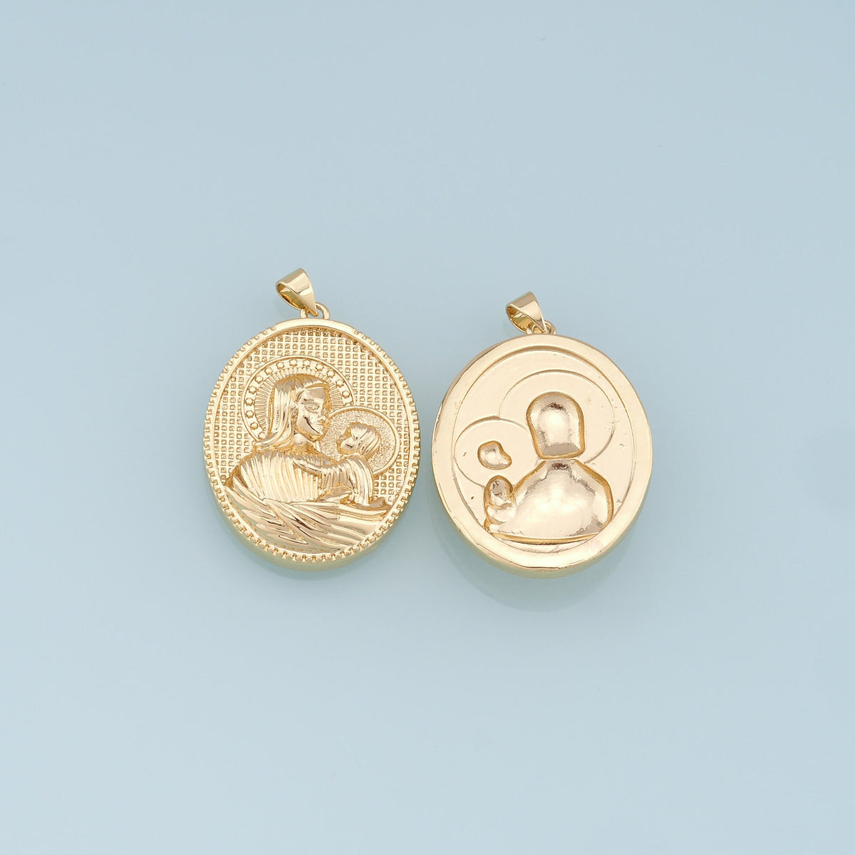 Gold Virgin Mary Charms,18K Gold Filled Virgin Mary Pendant,Religion Charm Bracelet Necklace for DIY Jewelry Making Supply