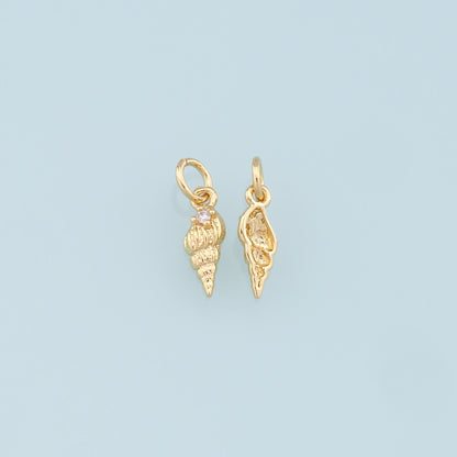 Gold Conch Charms,18K Gold Filled Conch Shell Pendant,Silver Conch Shell Charm Bracelet Necklace for DIY Jewelry Making Supply