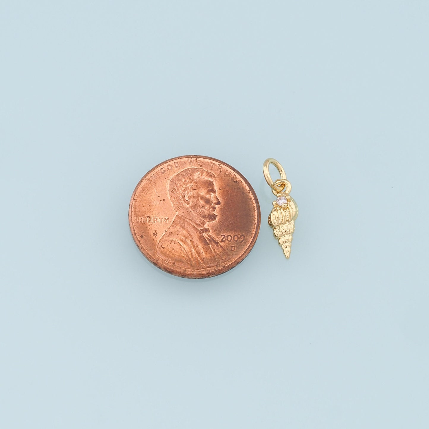 Gold Conch Charms,18K Gold Filled Conch Shell Pendant,Silver Conch Shell Charm Bracelet Necklace for DIY Jewelry Making Supply