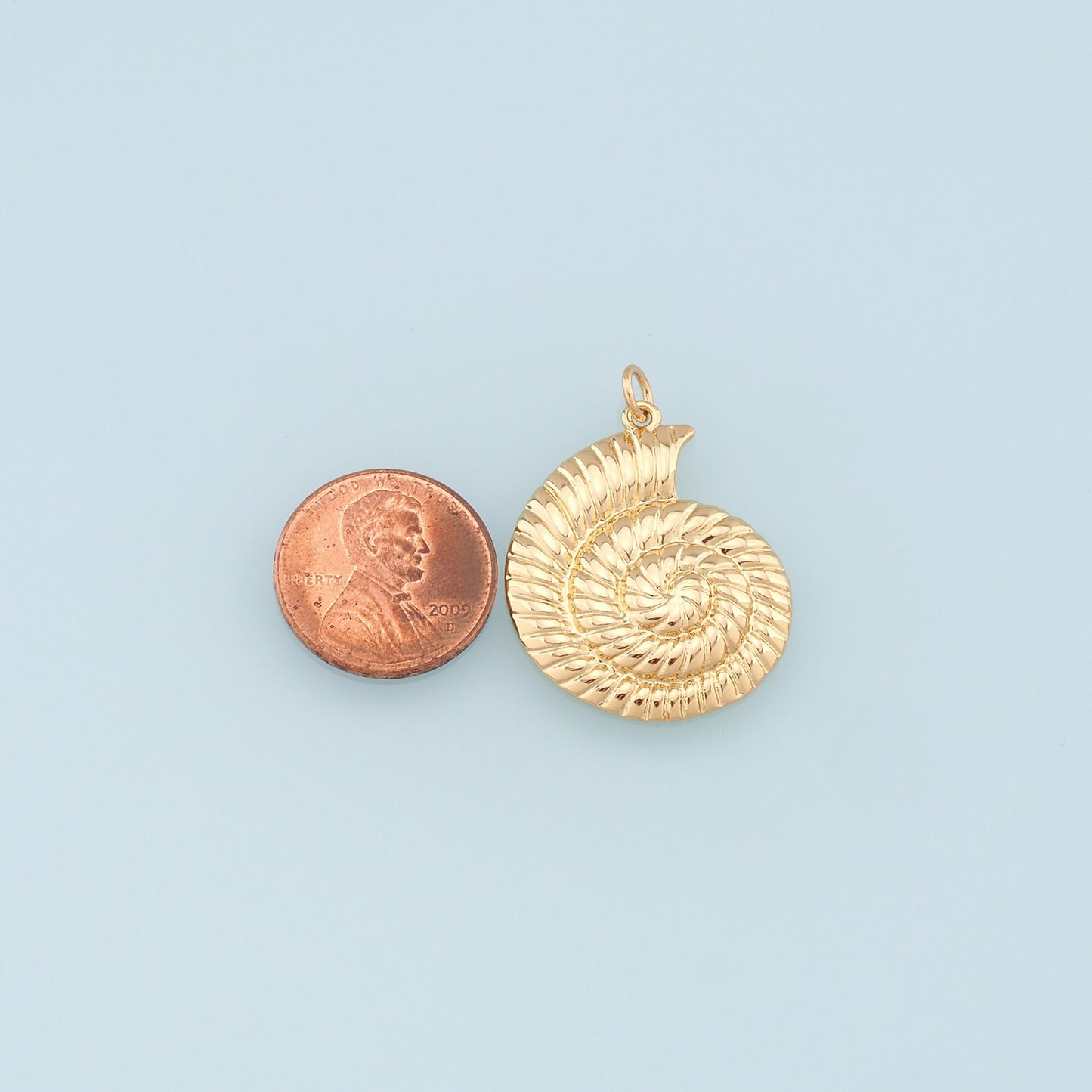 Gold Shell Charms,18K Gold Filled Conch Shell Pendant,Ocean Charm Bracelet Necklace for DIY Jewelry Making Supply