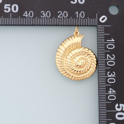 18K Gold Filled Shell Charm Pendant for Jewelry Making