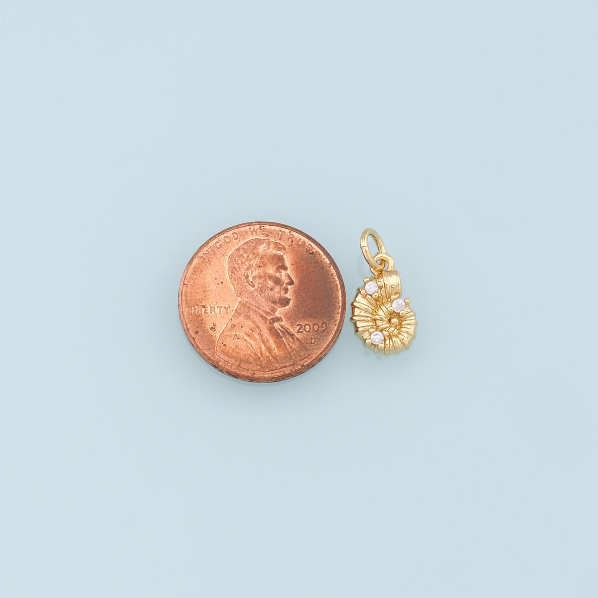 Gold Shell Charms,18K Gold Filled CZ Conch Shell Pendant,Ocean Charm Bracelet Necklace for DIY Jewelry Making Supply