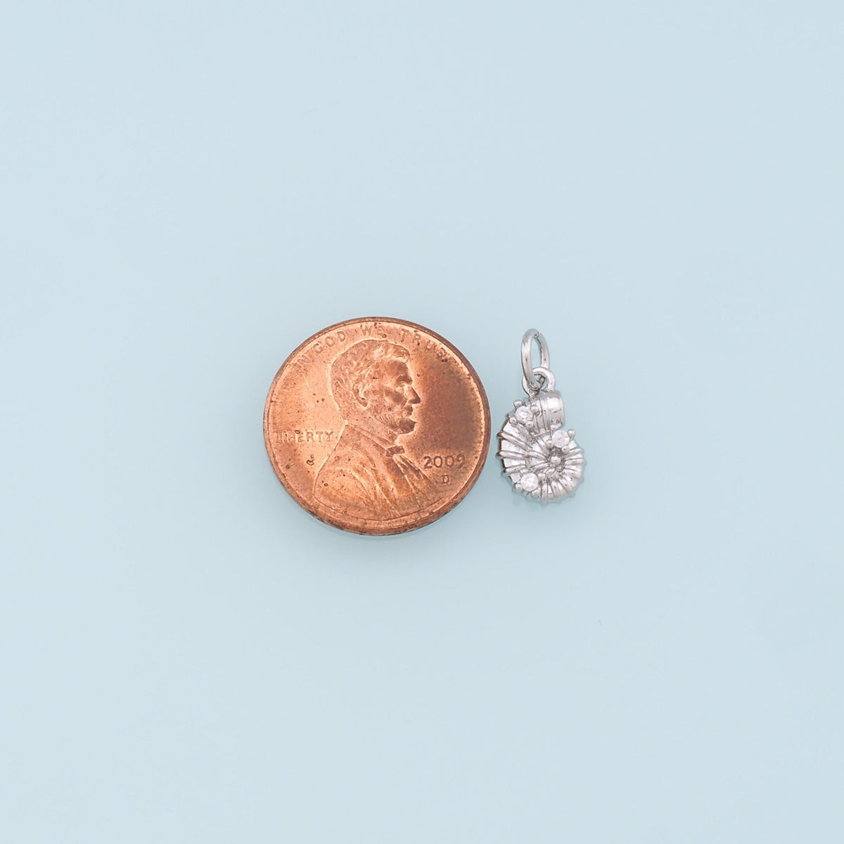 18K Gold Filled Shell CZ Charm Pendant for Jewelry Making