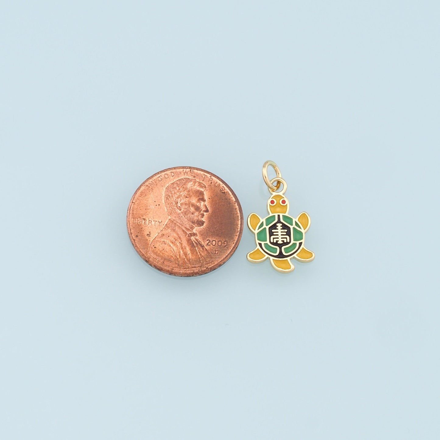 Gold Turtle Charms,18K Gold Filled Turtle Pendant,Enamle Turtle Charm Bracelet Necklace for DIY Jewelry Making Supply