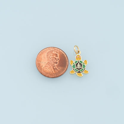 Gold Turtle Charms,18K Gold Filled Turtle Pendant,Enamle Turtle Charm Bracelet Necklace for DIY Jewelry Making Supply