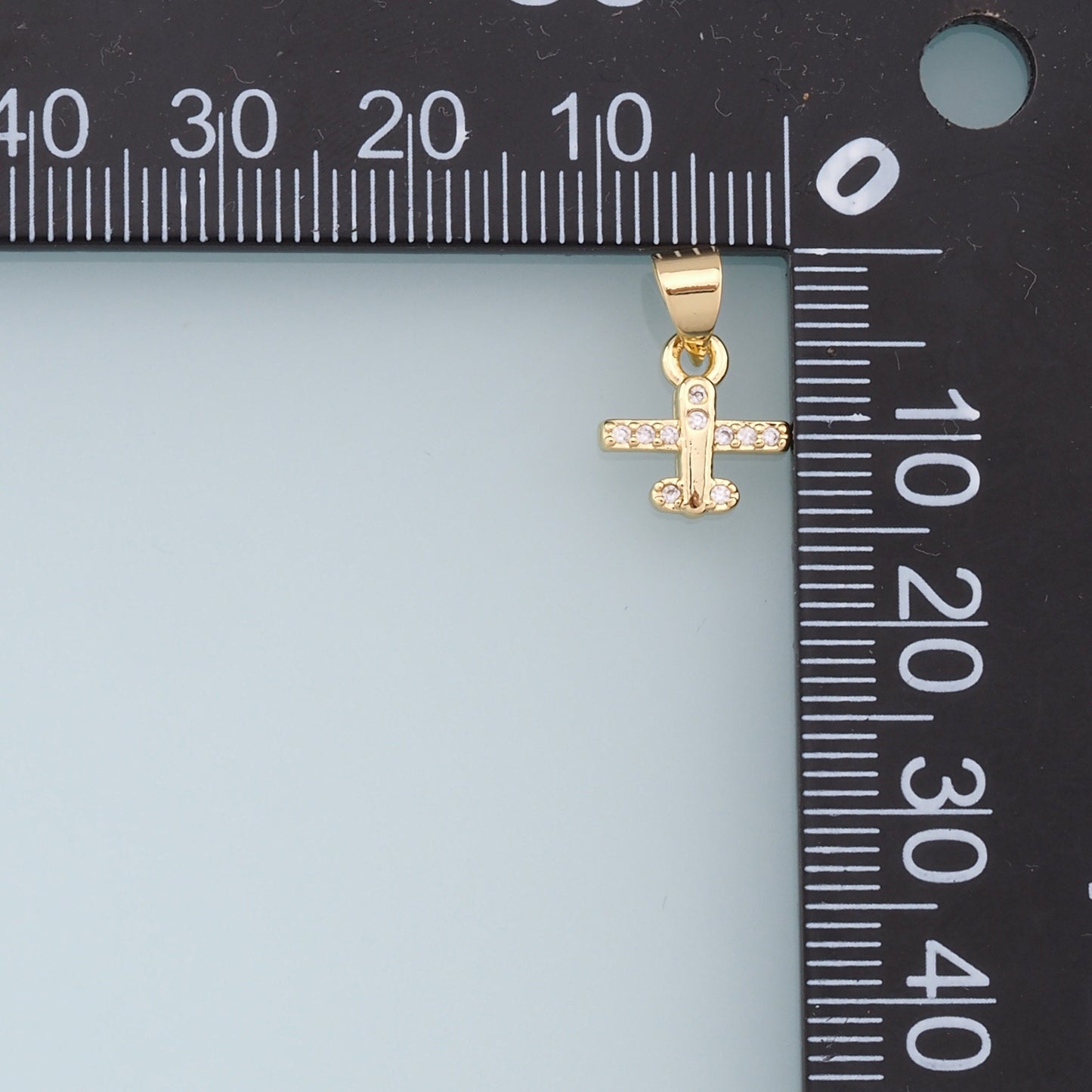 Gold Tiny Airplane Charms,18K Gold Filled Airplane Pendant,CZ Micro Pave Airplane Charm Bracelet Necklace for DIY Jewelry Making Supply