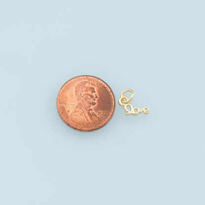 Gold Tiny letter Charms,18K Gold Filled Love Pendant,Love Charm Bracelet Necklace for DIY Jewelry Making Supply