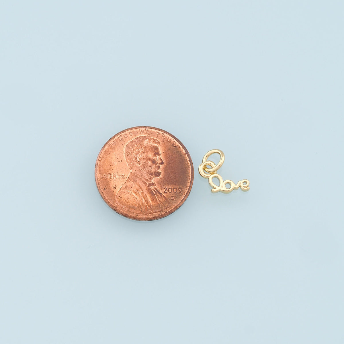 18K Gold Filled Love Charm Pendant for Jewelry Making