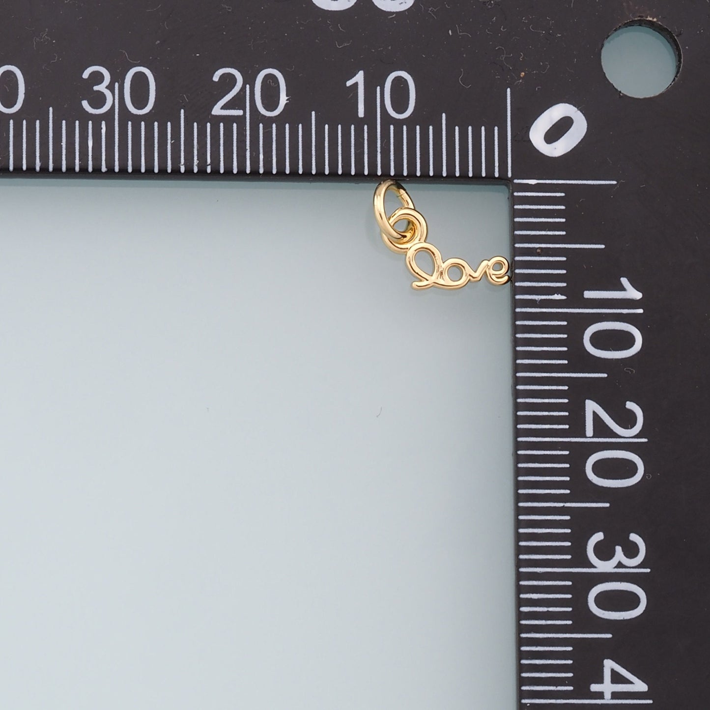 Gold Tiny letter Charms,18K Gold Filled Love Pendant,Love Charm Bracelet Necklace for DIY Jewelry Making Supply