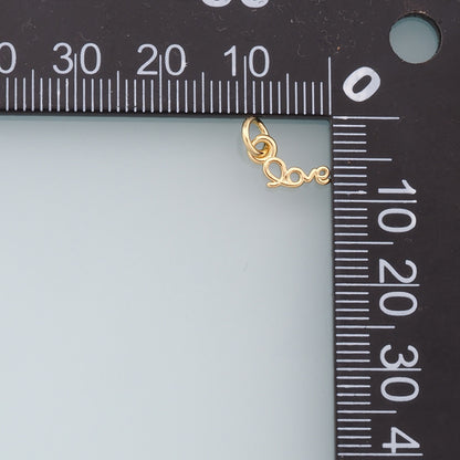 Gold Tiny letter Charms,18K Gold Filled Love Pendant,Love Charm Bracelet Necklace for DIY Jewelry Making Supply