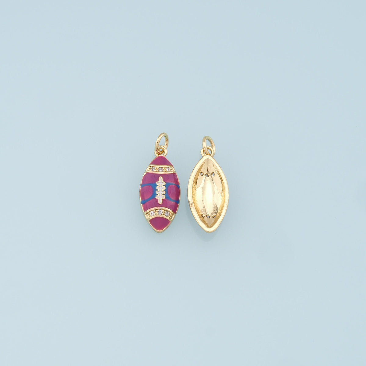 18K Gold Filled Hand Enamel Charm Pendant for Jewelry Making