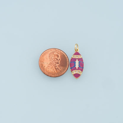 Gold Football Charms,18K Gold Filled Football Pendant,Enamel Football Charm Bracelet Necklace for DIY Jewelry Making Supply