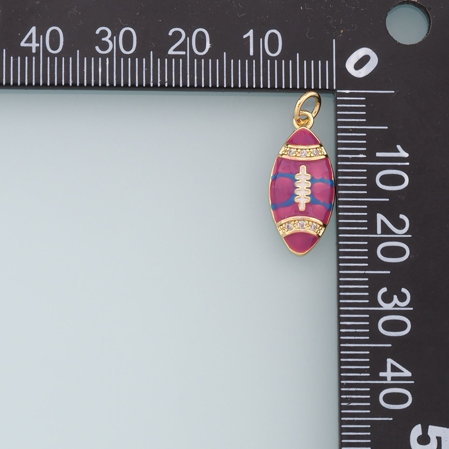 Gold Football Charms,18K Gold Filled Football Pendant,Enamel Football Charm Bracelet Necklace for DIY Jewelry Making Supply