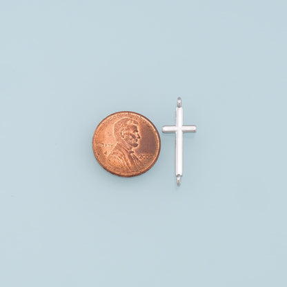 Gold Cross Connector Charms,18K Gold Filled Cross Pendant,Religion Charm Bracelet Necklace for DIY Jewelry Making Supply