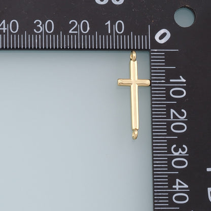 Gold Cross Connector Charms,18K Gold Filled Cross Pendant,Religion Charm Bracelet Necklace for DIY Jewelry Making Supply