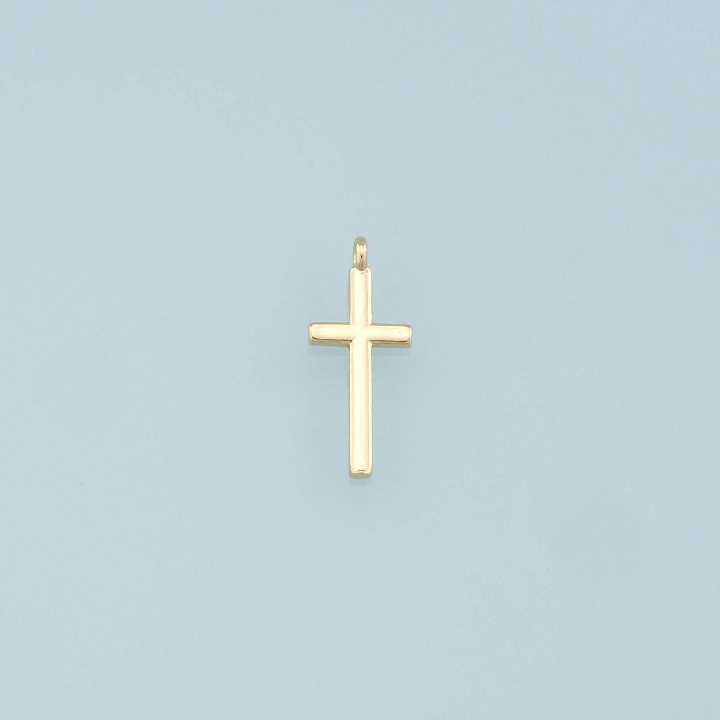 Gold Cross Charms,18K Gold Filled Cross Pendant,Religion Charm Bracelet Necklace for DIY Jewelry Making Supply