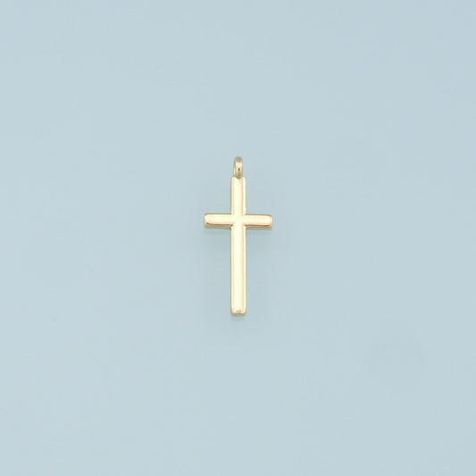 Gold Cross Charms,18K Gold Filled Cross Pendant,Religion Charm Bracelet Necklace for DIY Jewelry Making Supply