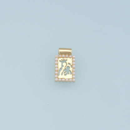 Gold Our Lady of Guadalupe Charms,18K Gold Filled Pearl Virgin Mary Pendant Charm Bracelet Necklace for DIY Jewelry Making Supply