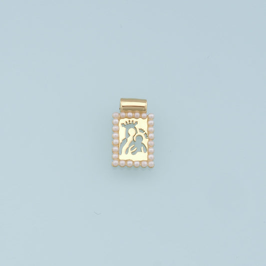 Gold Our Lady of Guadalupe Charms,18K Gold Filled Pearl Virgin Mary Pendant Charm Bracelet Necklace for DIY Jewelry Making Supply