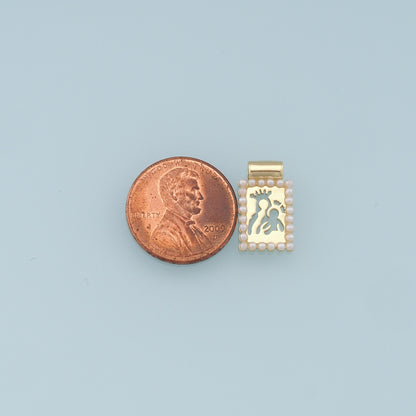 Gold Our Lady of Guadalupe Charms,18K Gold Filled Pearl Virgin Mary Pendant Charm Bracelet Necklace for DIY Jewelry Making Supply