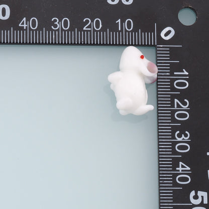 Glass White Rabbit Beads,Animal Bead,Lampwork Rabbit Beads for DIY Jewelry Making Supply