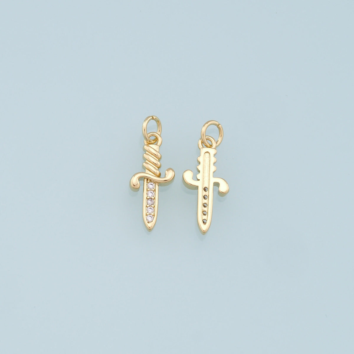 18K Gold Filled Dagger Pendant,Dagger Charm Bracelet Necklace for DIY Jewelry Making Supply