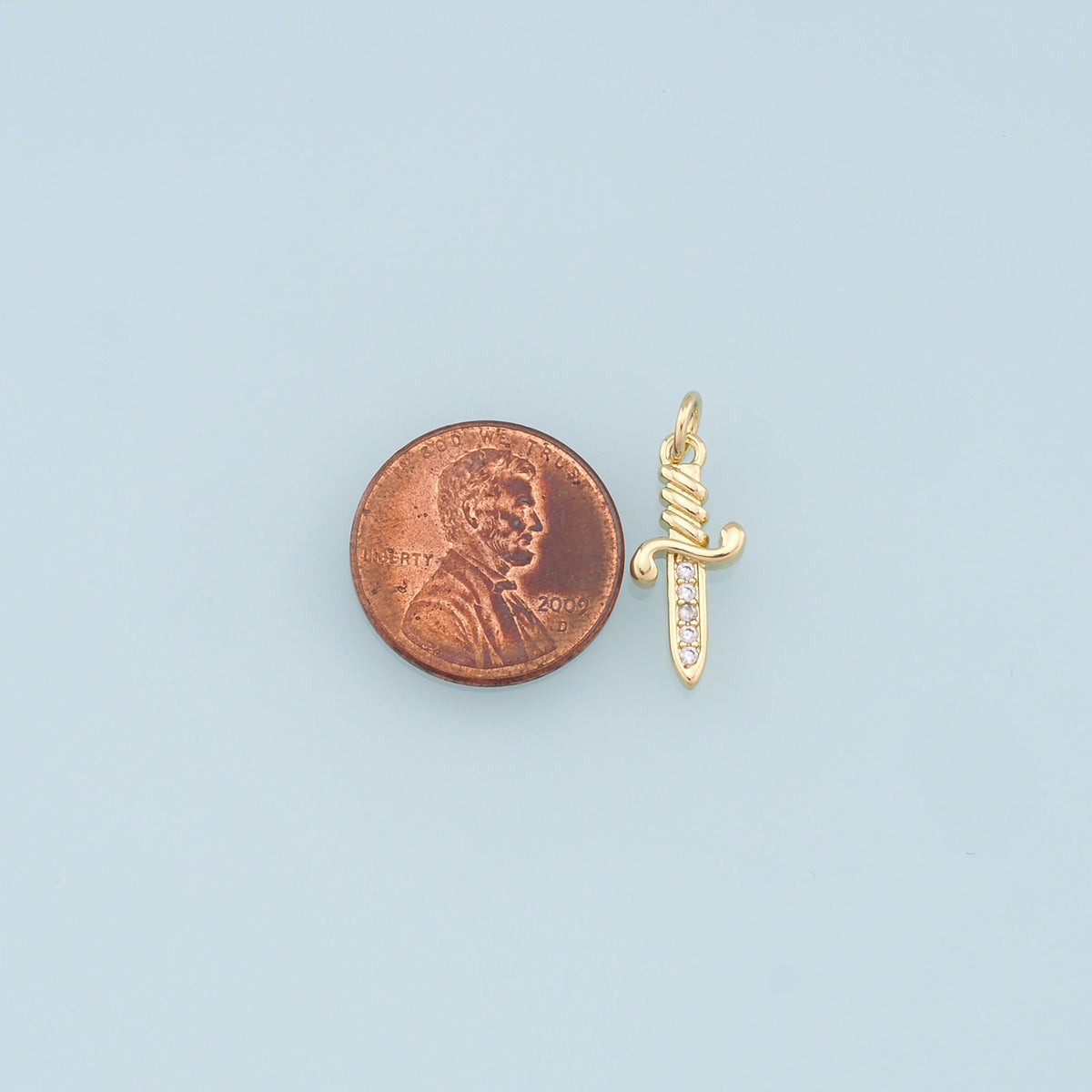 18K Gold Filled Dagger Pendant,Dagger Charm Bracelet Necklace for DIY Jewelry Making Supply