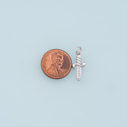 18K Gold Filled Dagger Pendant,Dagger Charm Bracelet Necklace for DIY Jewelry Making Supply