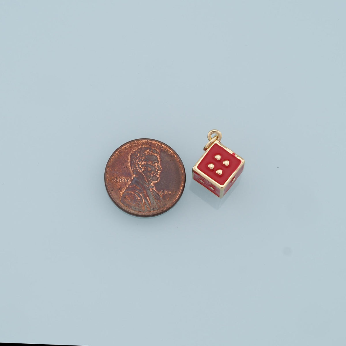 Gold Dice Charms,18K Gold Filled Enamel Dice Pendant,Dice Charms Bracelet Necklace for DIY Jewelry Making Supply