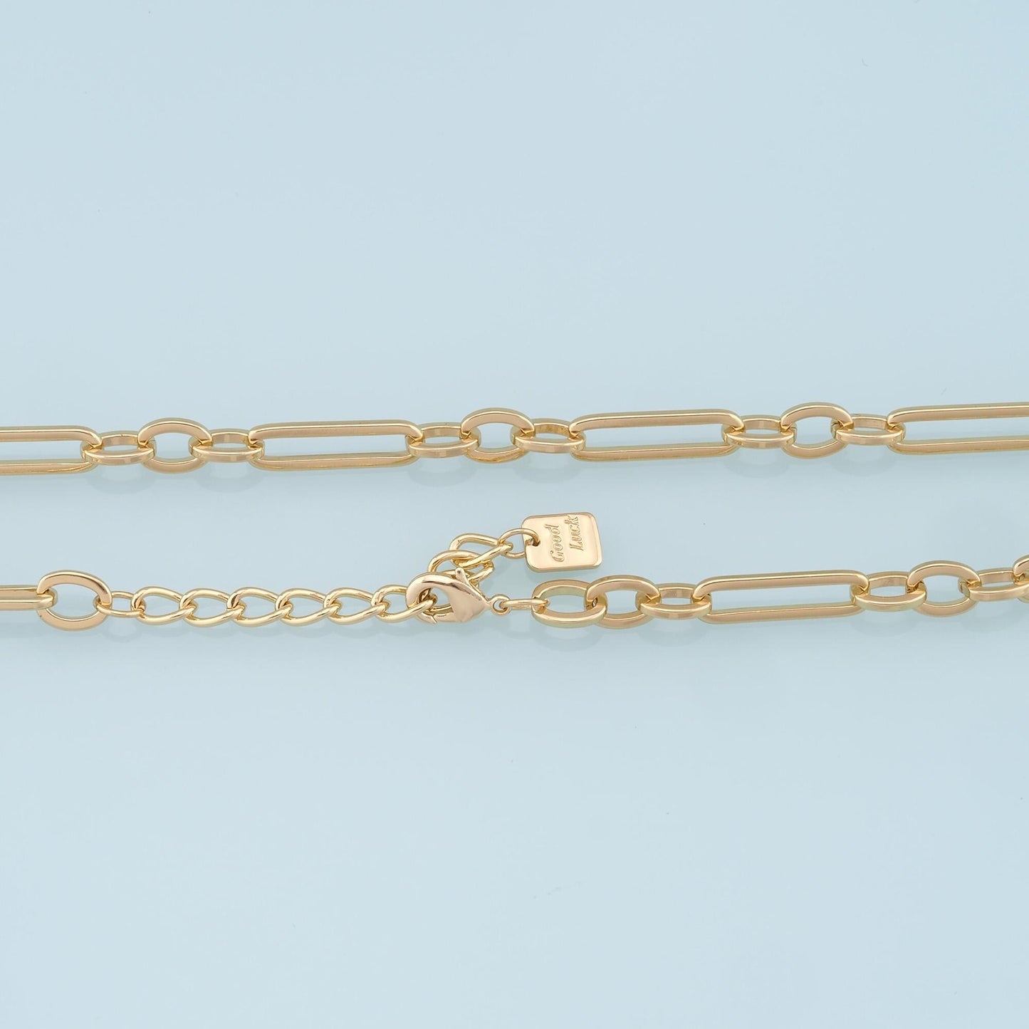 Gold Paper Clip Chain,18K Gold Filled Rectangle for Necklace Bracelet DIY Jewelry Making Supply