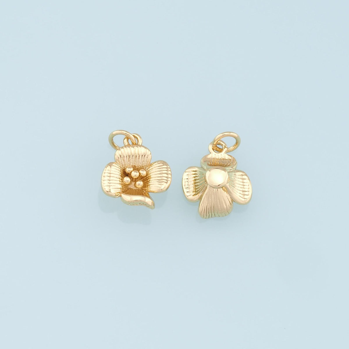 Gold Flower Charms,18K Gold Filled Flower Pendant,Silver Flower Charm Bracelet Necklace for DIY Jewelry Making Supply