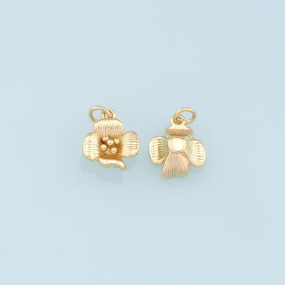 Gold Flower Charms,18K Gold Filled Flower Pendant,Silver Flower Charm Bracelet Necklace for DIY Jewelry Making Supply
