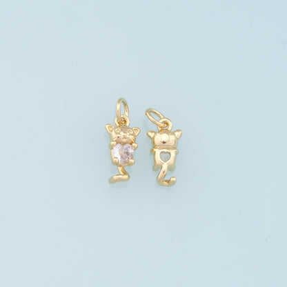 Gold Mouse Charms,18K Gold Filled Mouse Pendant,Mouse Charm Bracelet Necklace for DIY Jewelry Making Supply