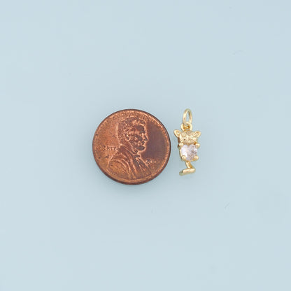 Gold Mouse Charms,18K Gold Filled Mouse Pendant,Mouse Charm Bracelet Necklace for DIY Jewelry Making Supply