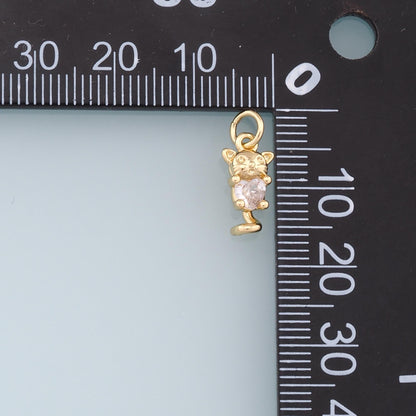 Gold Mouse Charms,18K Gold Filled Mouse Pendant,Mouse Charm Bracelet Necklace for DIY Jewelry Making Supply