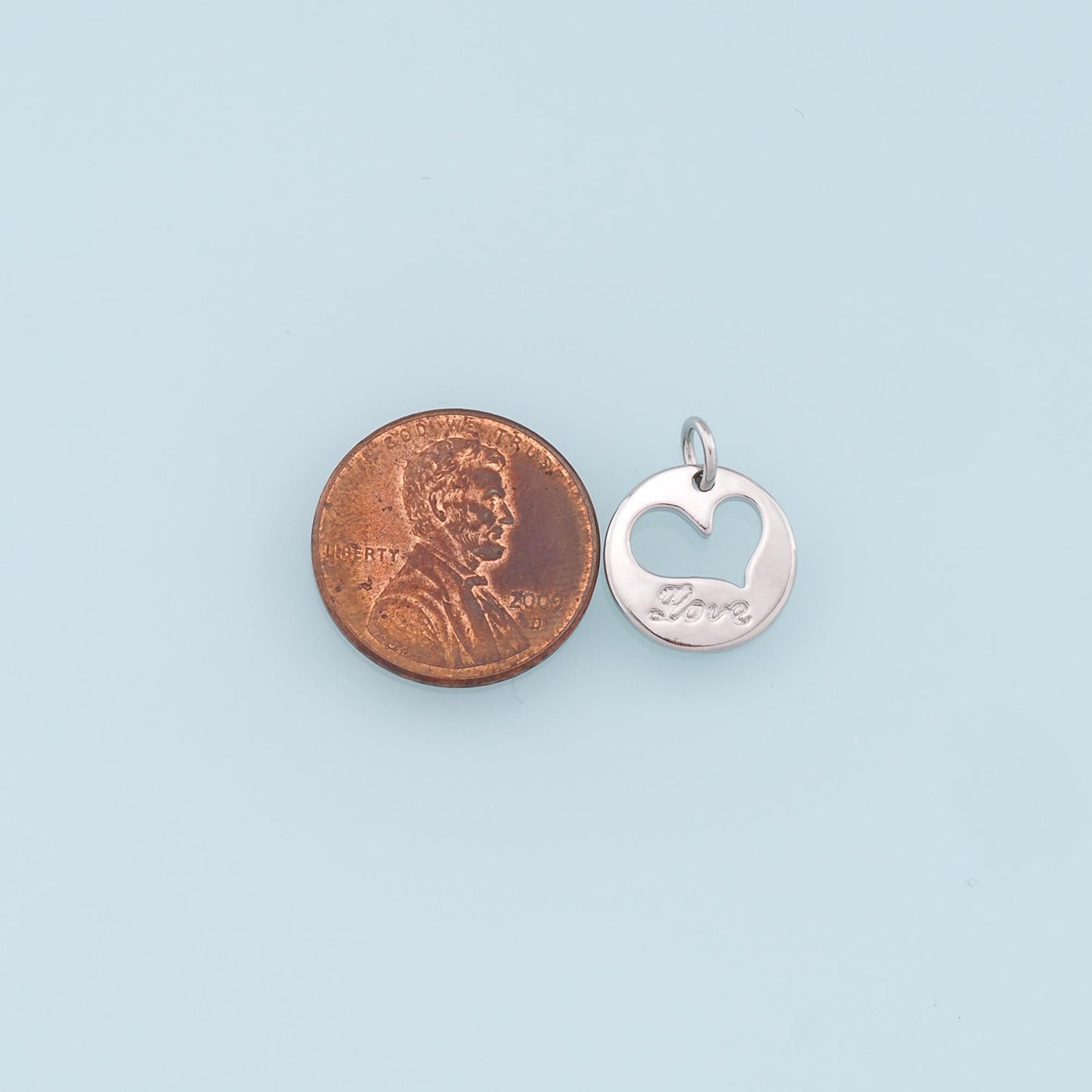 Gold Heart Charms,18K Gold Filled Love Pendant,Heart Charm Bracelet Necklace for DIY Jewelry Making Supply