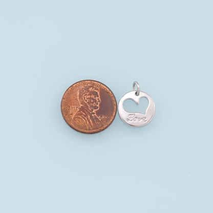 Gold Heart Charms,18K Gold Filled Love Pendant,Heart Charm Bracelet Necklace for DIY Jewelry Making Supply
