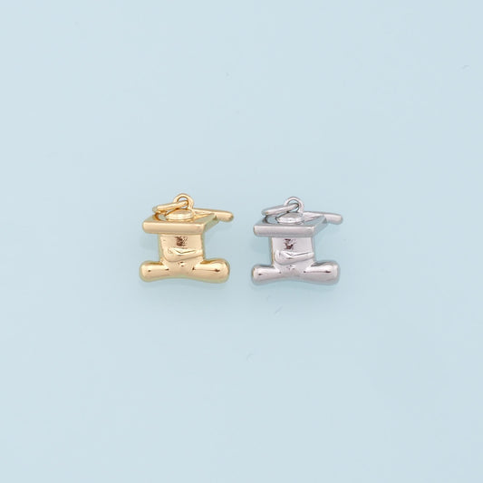 Gold Hat Charms,18K Gold Filled Hat Pendant Charm Bracelet Necklace for DIY Jewelry Making Supply