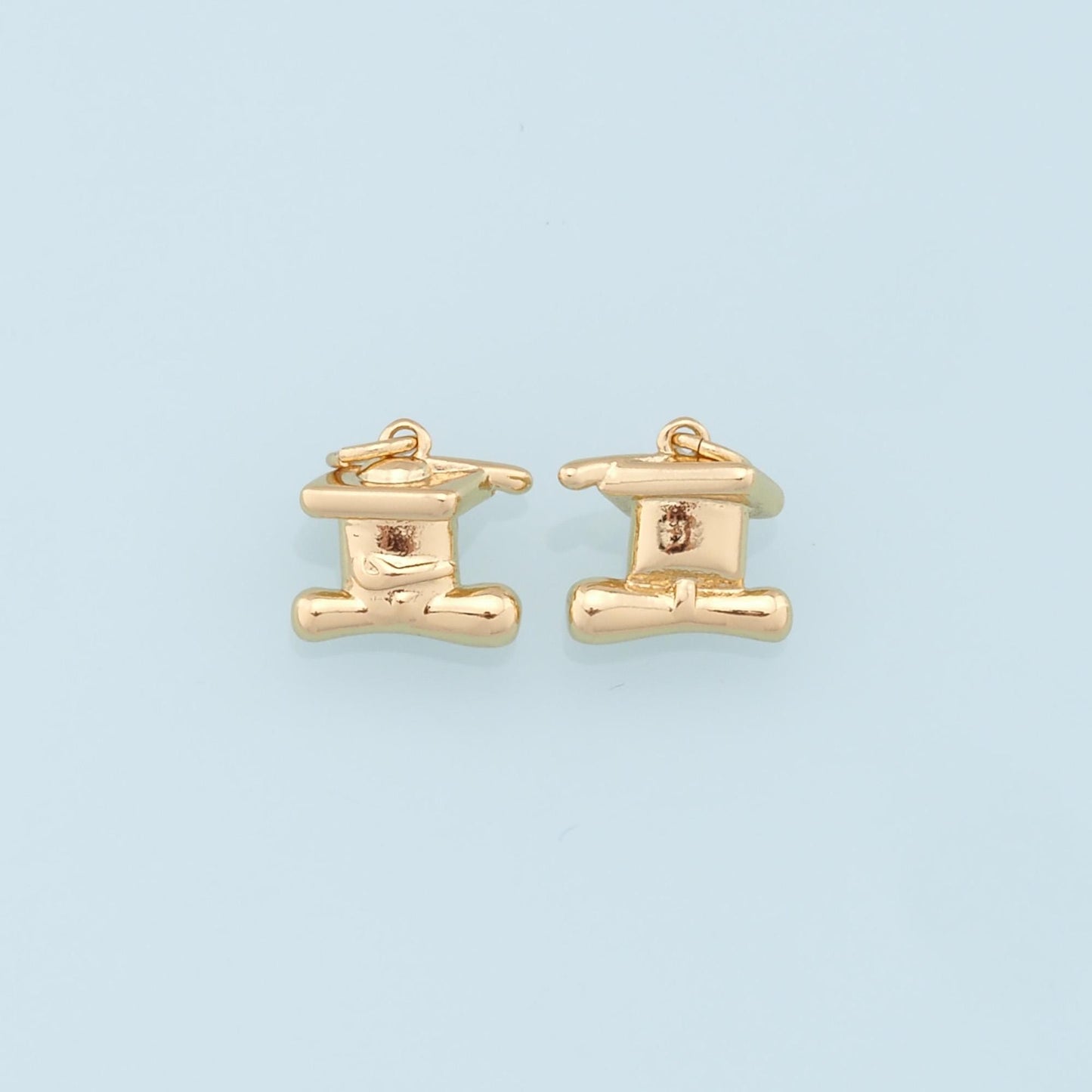 Gold Hat Charms,18K Gold Filled Hat Pendant Charm Bracelet Necklace for DIY Jewelry Making Supply