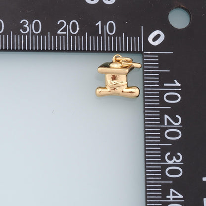 Gold Hat Charms,18K Gold Filled Hat Pendant Charm Bracelet Necklace for DIY Jewelry Making Supply