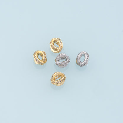 Gold Round Charms,18K Gold Filled Spherical Pendant,CZ Round Charm Bracelet Necklace for DIY Jewelry Making Supply