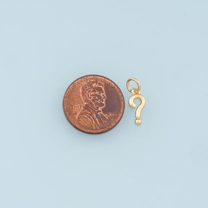 Gold Question Charm,18K Gold Filled Question Pendant Charm Bracelet Necklace for DIY Jewelry Making Supply