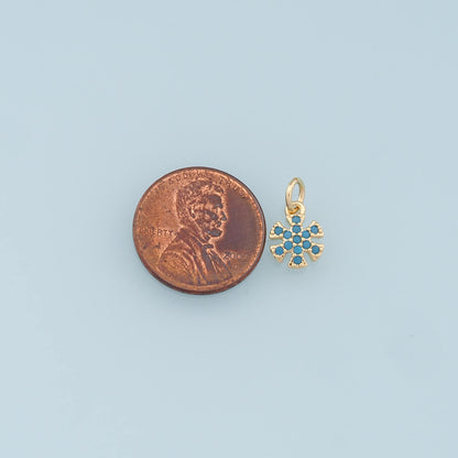 Gold Christmas Charms,18K Gold Filled Christmas snowflake Pendant Charm Bracelet Necklace for DIY Jewelry Making Supply