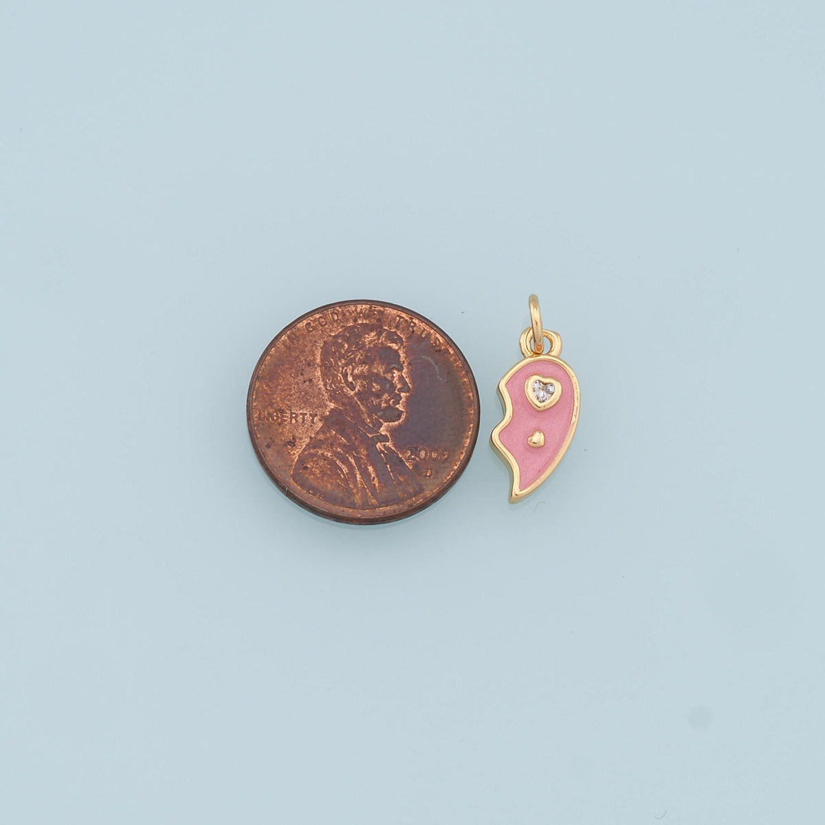 18K Gold Filled Heart Enamel Charm Pendant for Jewelry Making
