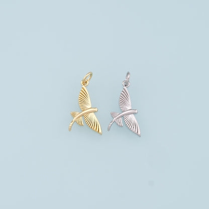 Gold Bird Charms,18K Gold Filled Bird Pendant,Bird Charm Bracelet Necklace for DIY Jewelry Making Supply